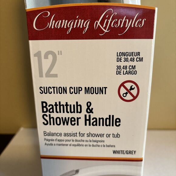 MHI Safe-er-Grip Suction 12" Cup Mount Bathtub/Shower Handle Balance Assist NEW - Picture 5 of 5